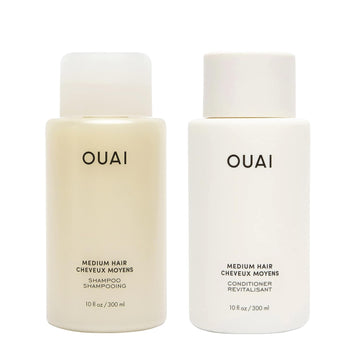 OUAI champú medio botella, limpieza suave que aporta brillo para cabello medio
