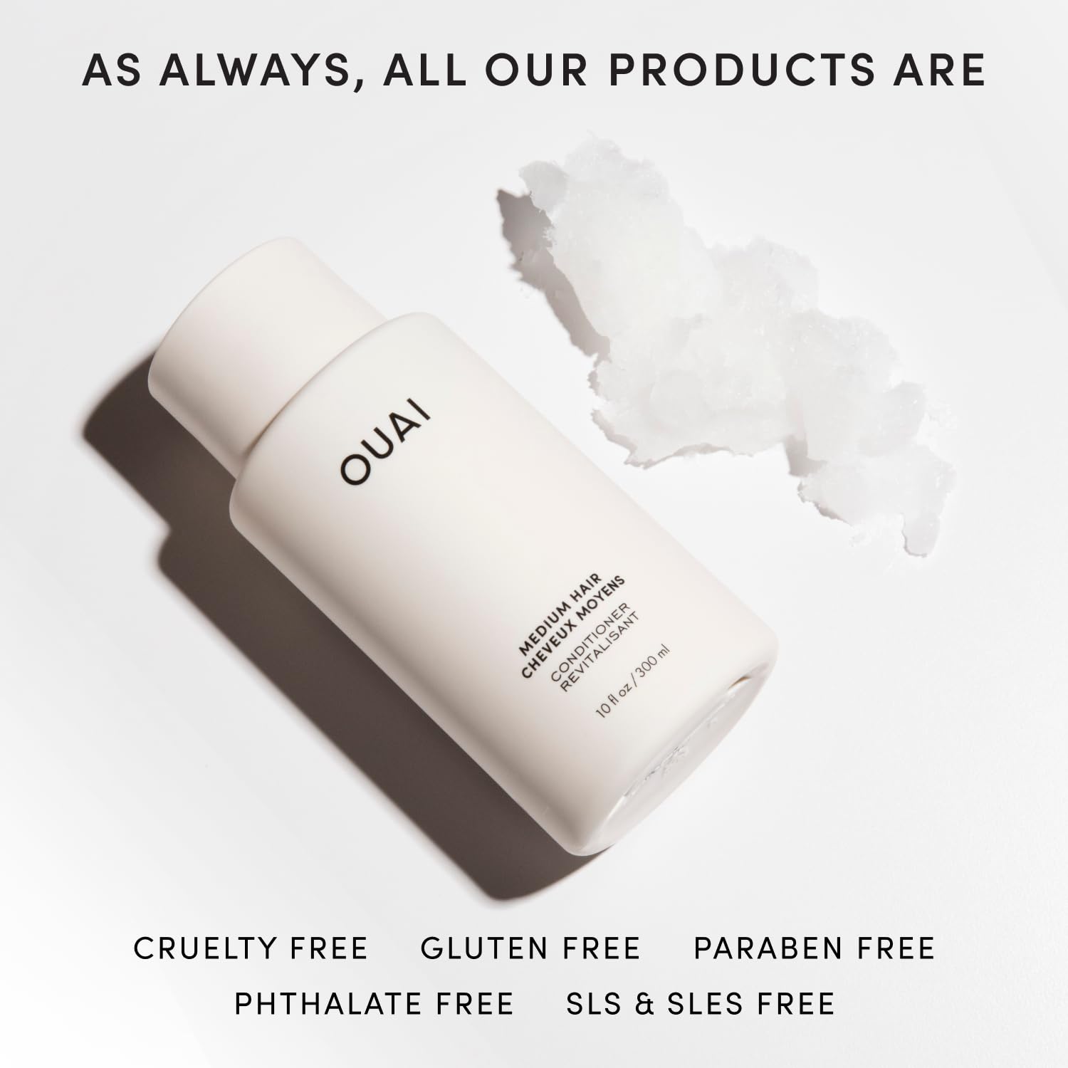 OUAI Acondicionador Medio, cabello más suave y brillante gracias a la fórmula avanzada