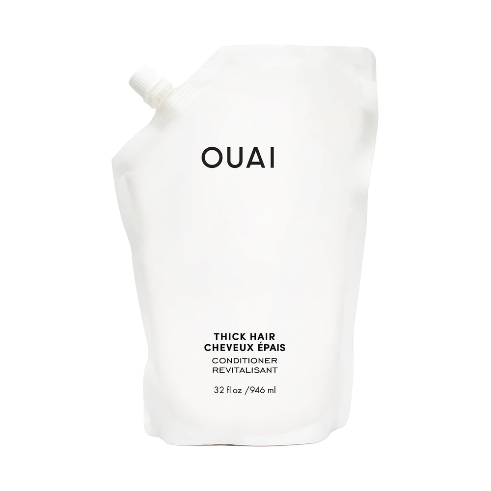 OUAI Acondicionador para cabello grueso en frasco de recarga para cabello suave.