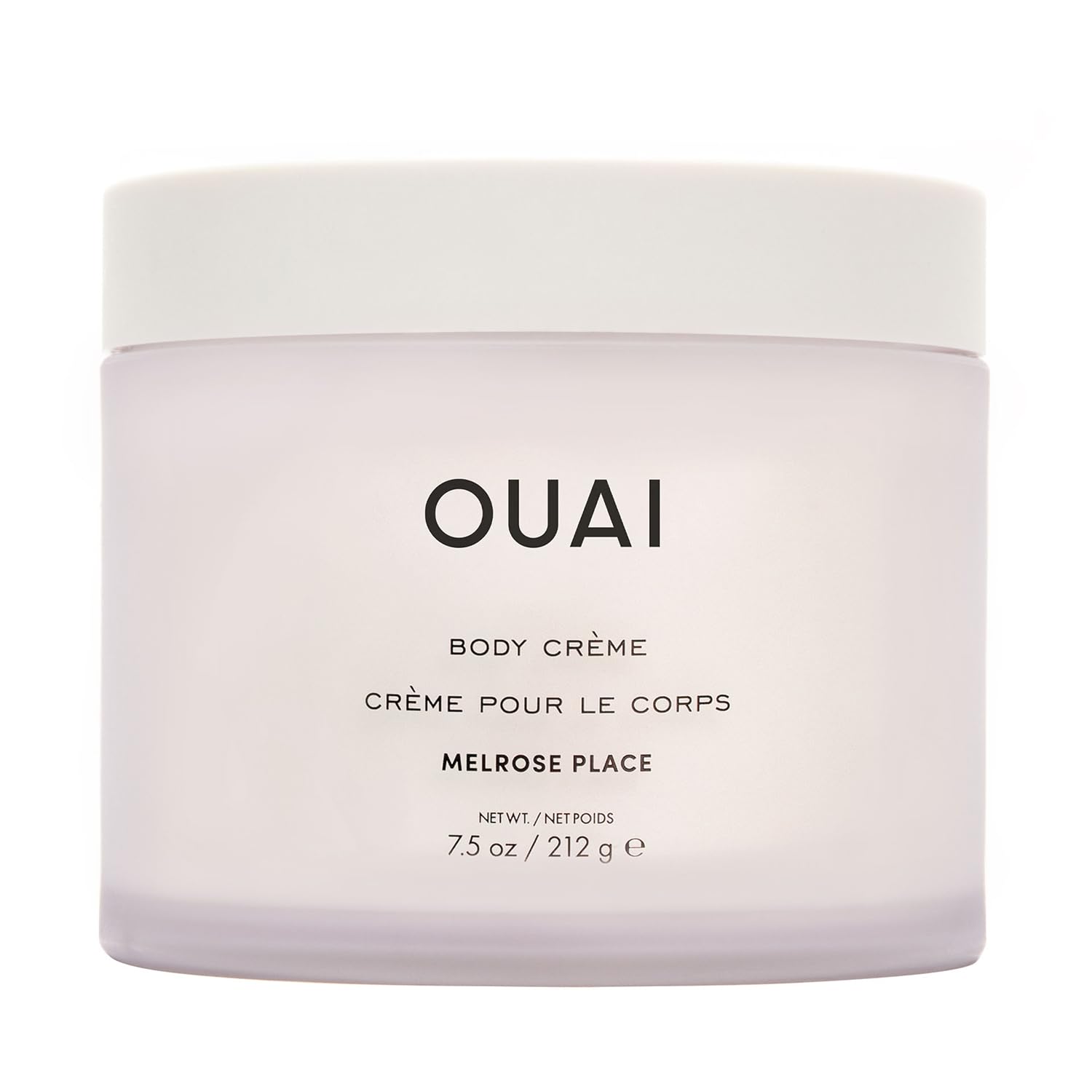 OUAI Melrose Place crema corporal en envase, hidratación duradera para piel seca.