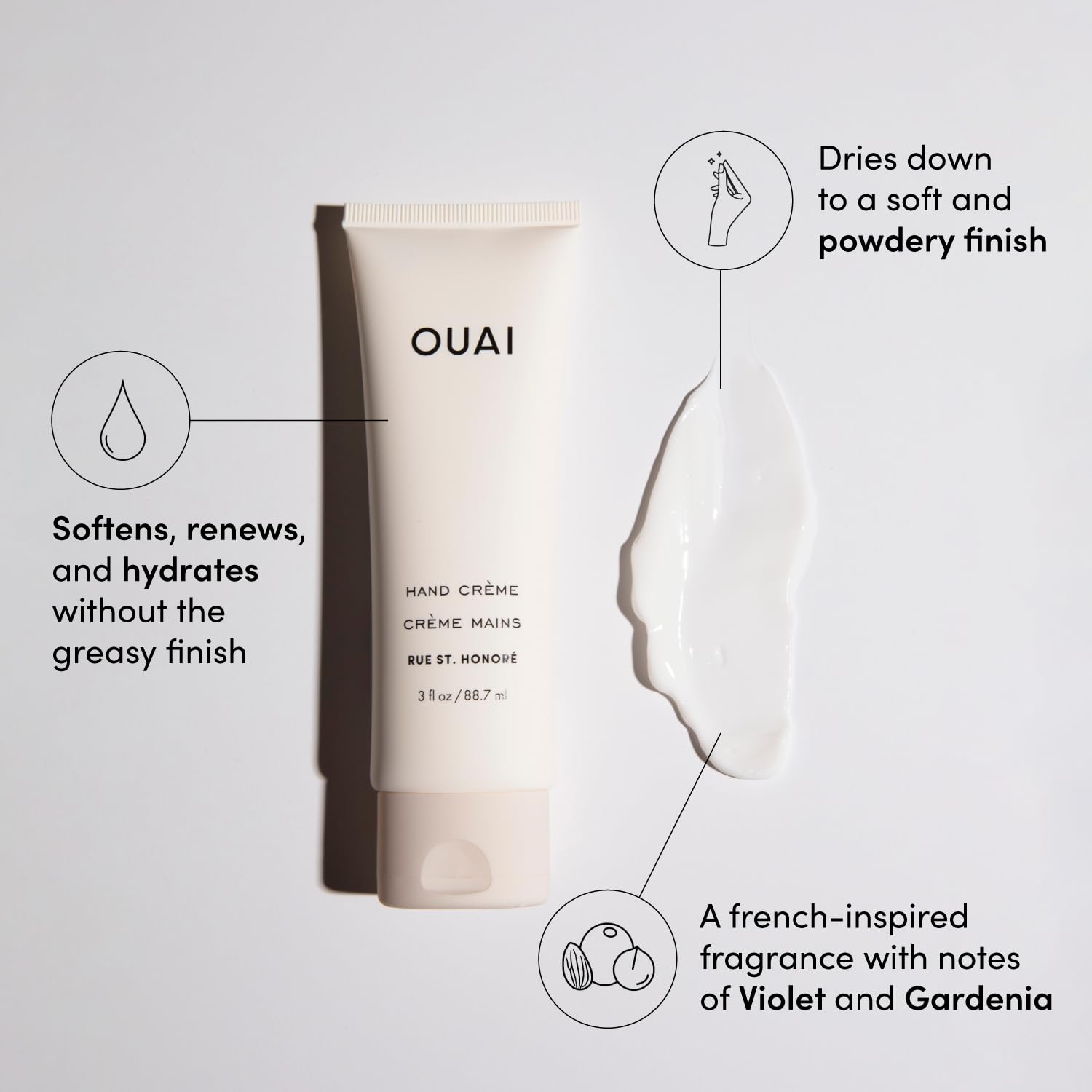 OUAI crema de manos con coco, murumuru y karité para nutrición.