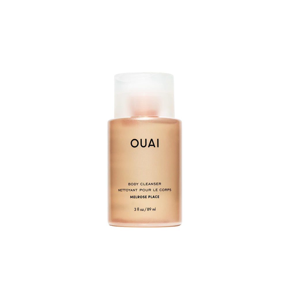 OUAI limpiador corporal Melrose Place con botella: limpieza suave y aroma estimulante.