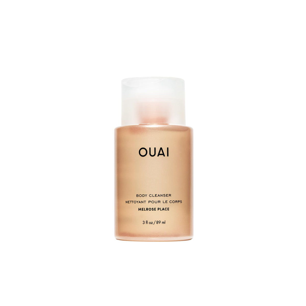 OUAI limpiador corporal Melrose Place con botella: limpieza suave y aroma estimulante.