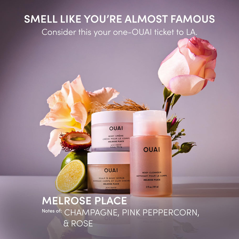 OUAI limpiador corporal espuma: textura cremosa para una ducha lujosa.