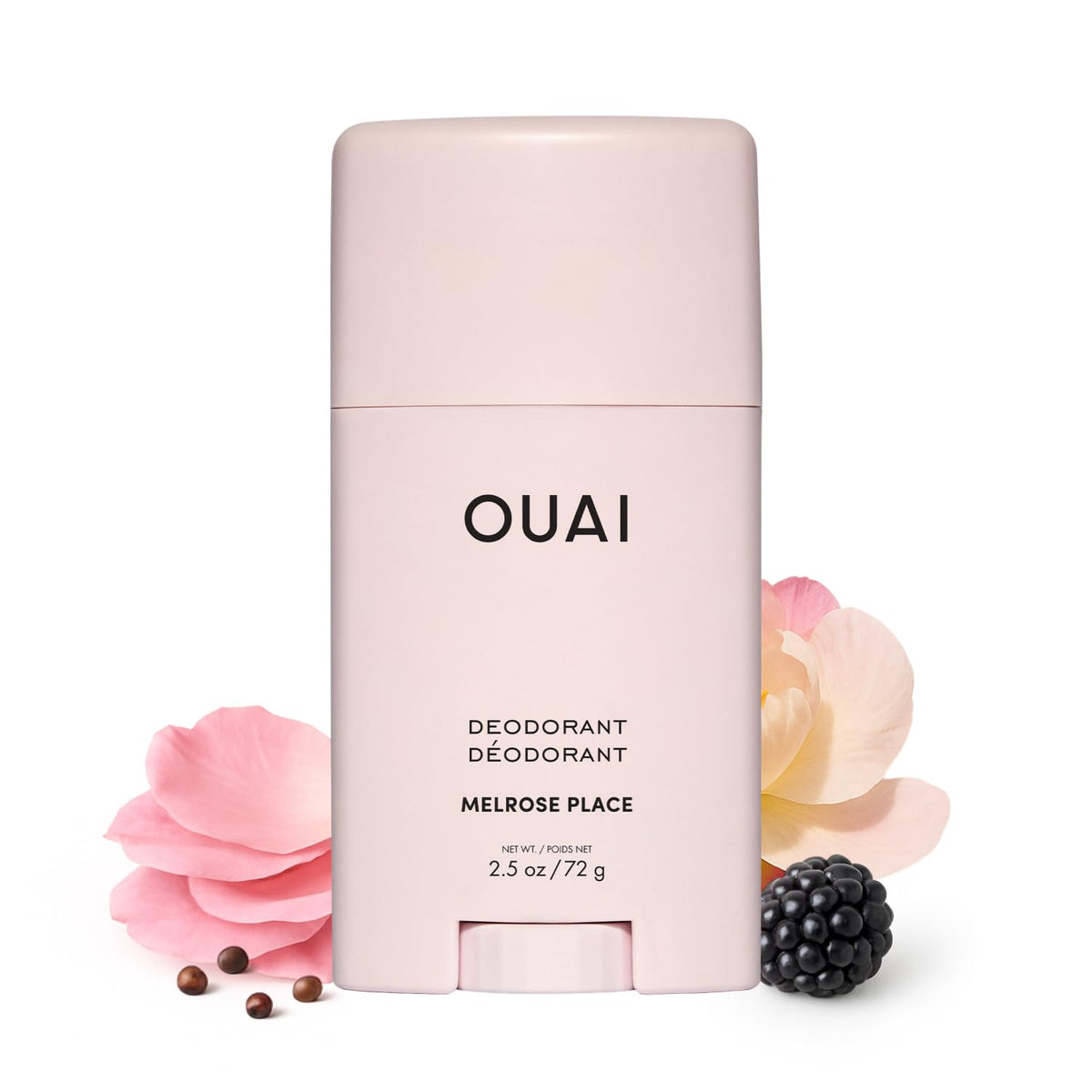 OUAI desodorante sin aluminio Melrose Place con aplicación invisible para uso diario.