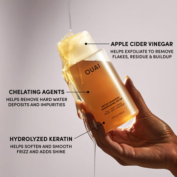 OUAI Detox Shampoo envase de 16 onzas para uso doméstico