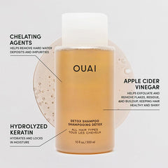 OUAI Detox Shampoo etiqueta de ingredientes y purificación del cabello
