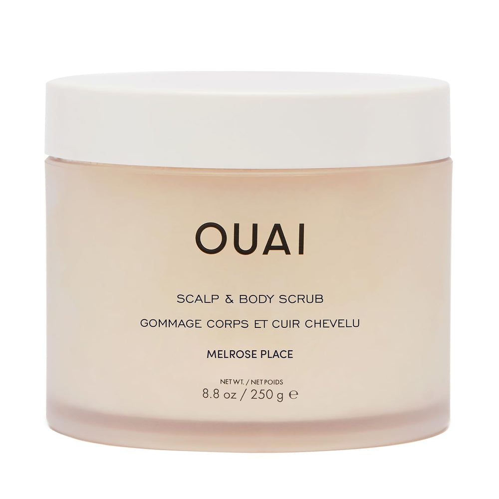 OUAI exfoliante cuero cabelludo y cuerpo Melrose Place: exfoliación suave para piel limpia