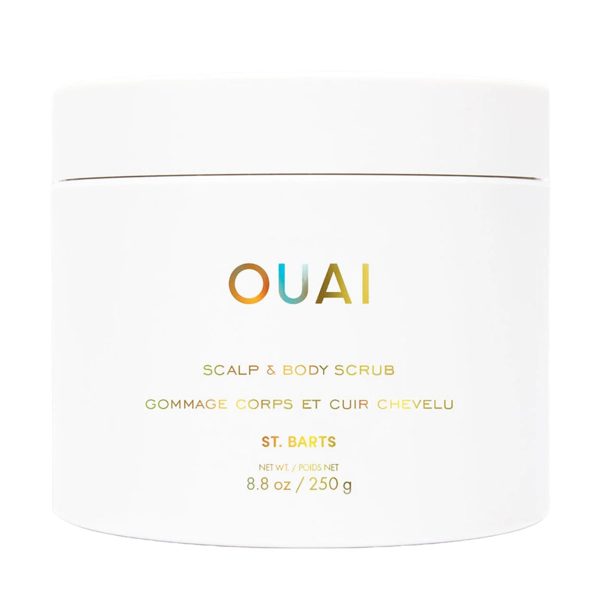 OUAI exfoliante corporal con azúcar y coco para piel suave.