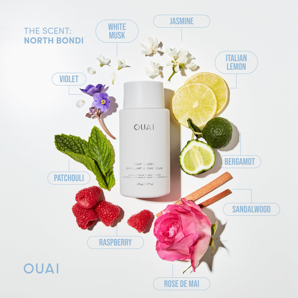 OUAI Hair Gloss para cabellos rizados como complemento de la rutina habitual.