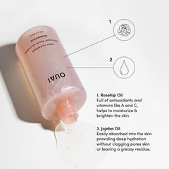 OUAI Huile de rose musquée et jojoba, bouteille qui nourrit sans alourdir.
