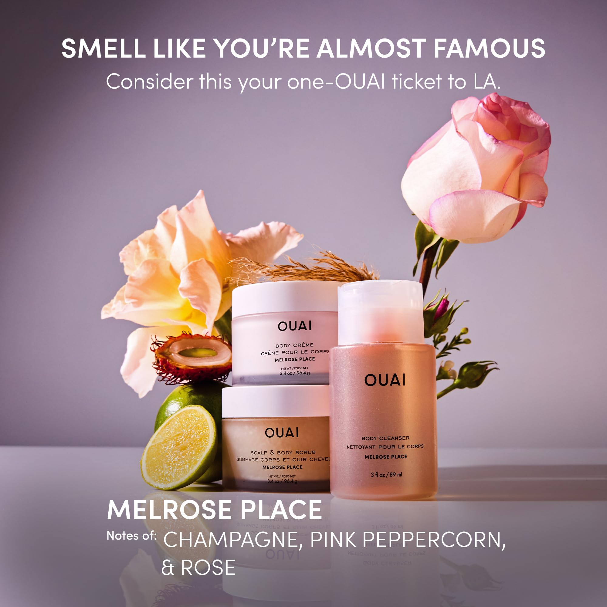 OUAI Melrose Place exfoliante de azúcar y coco, elimina residuos y suaviza la piel