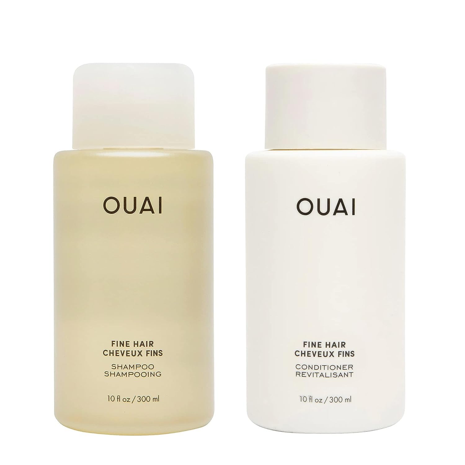 OUAI champú fino en botella frontal para mayor volumen en cabello fino