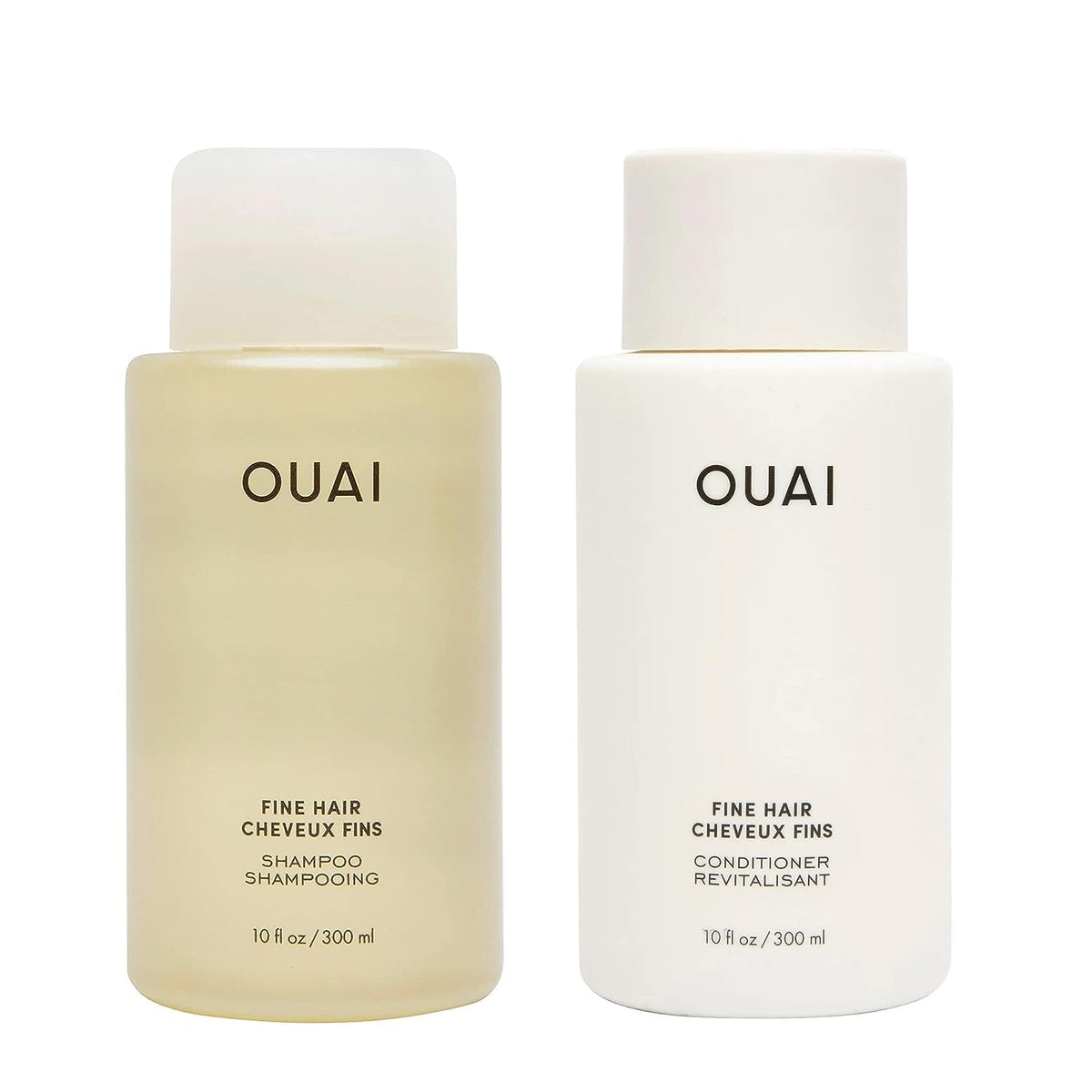OUAI champú fino en botella frontal para mayor volumen en cabello fino