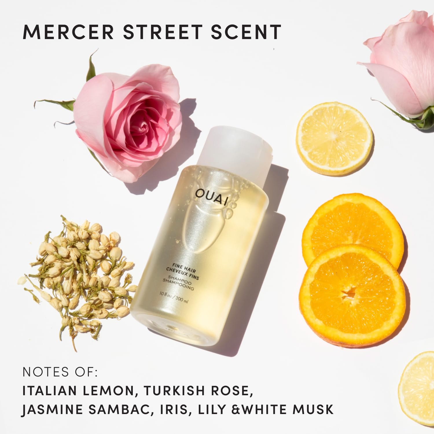 OUAI shampoo fino - espuma suave para cabello delgado y sensación ligera.