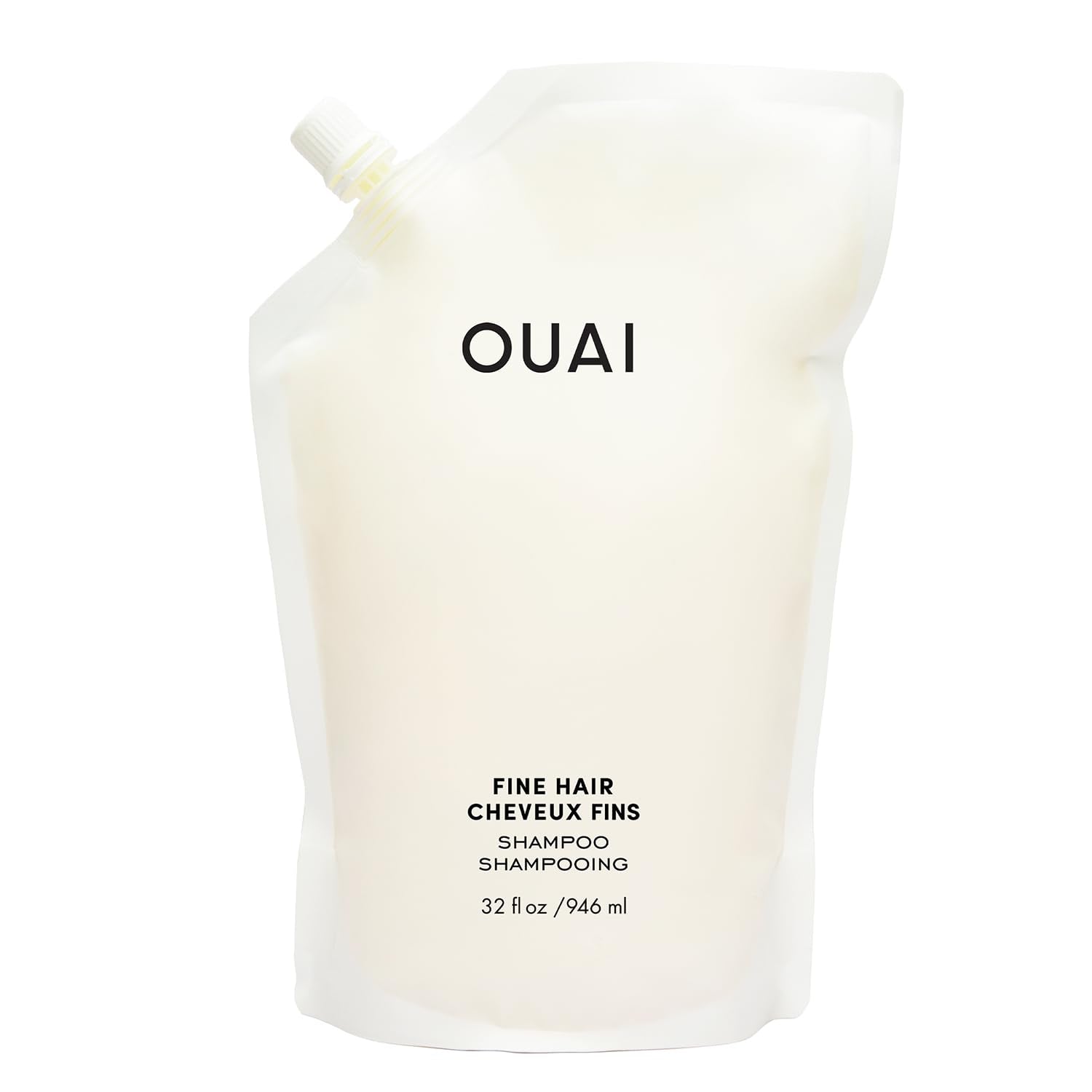 OUAI shampoo fino - relleno-botella para mayor volumen y practicidad diaria.
