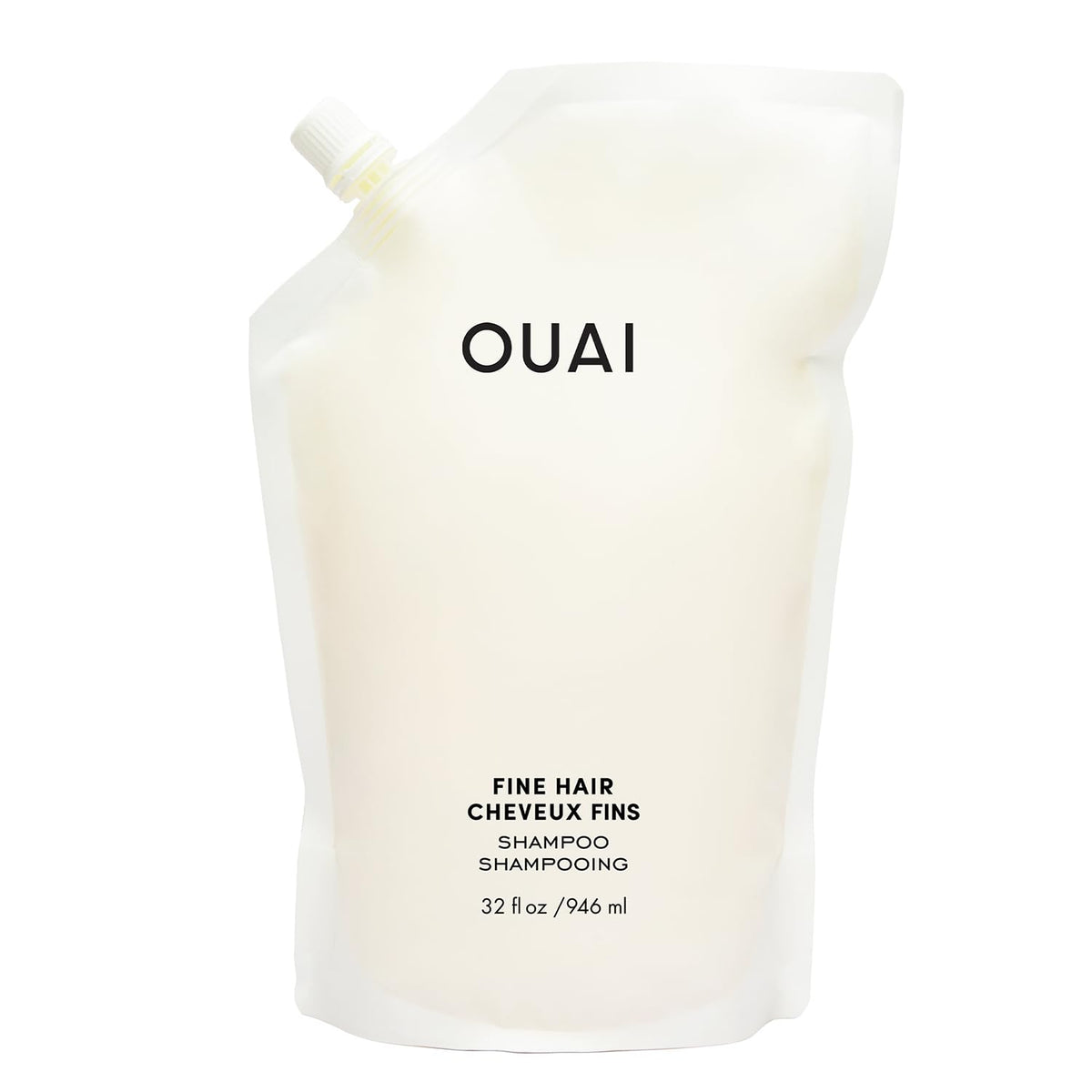 OUAI shampoo fino - relleno-botella para mayor volumen y practicidad diaria.