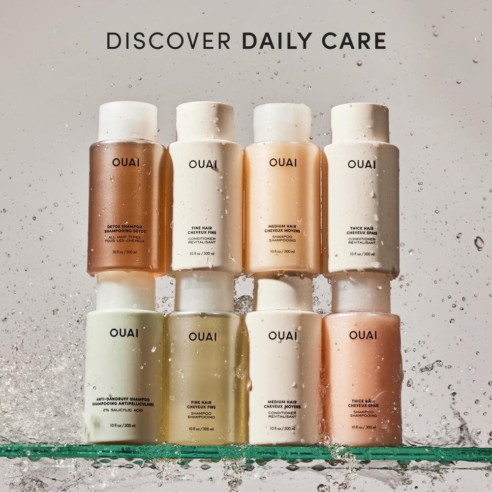 OUAI shampoo fino - uso diario suave para limpieza delicada.