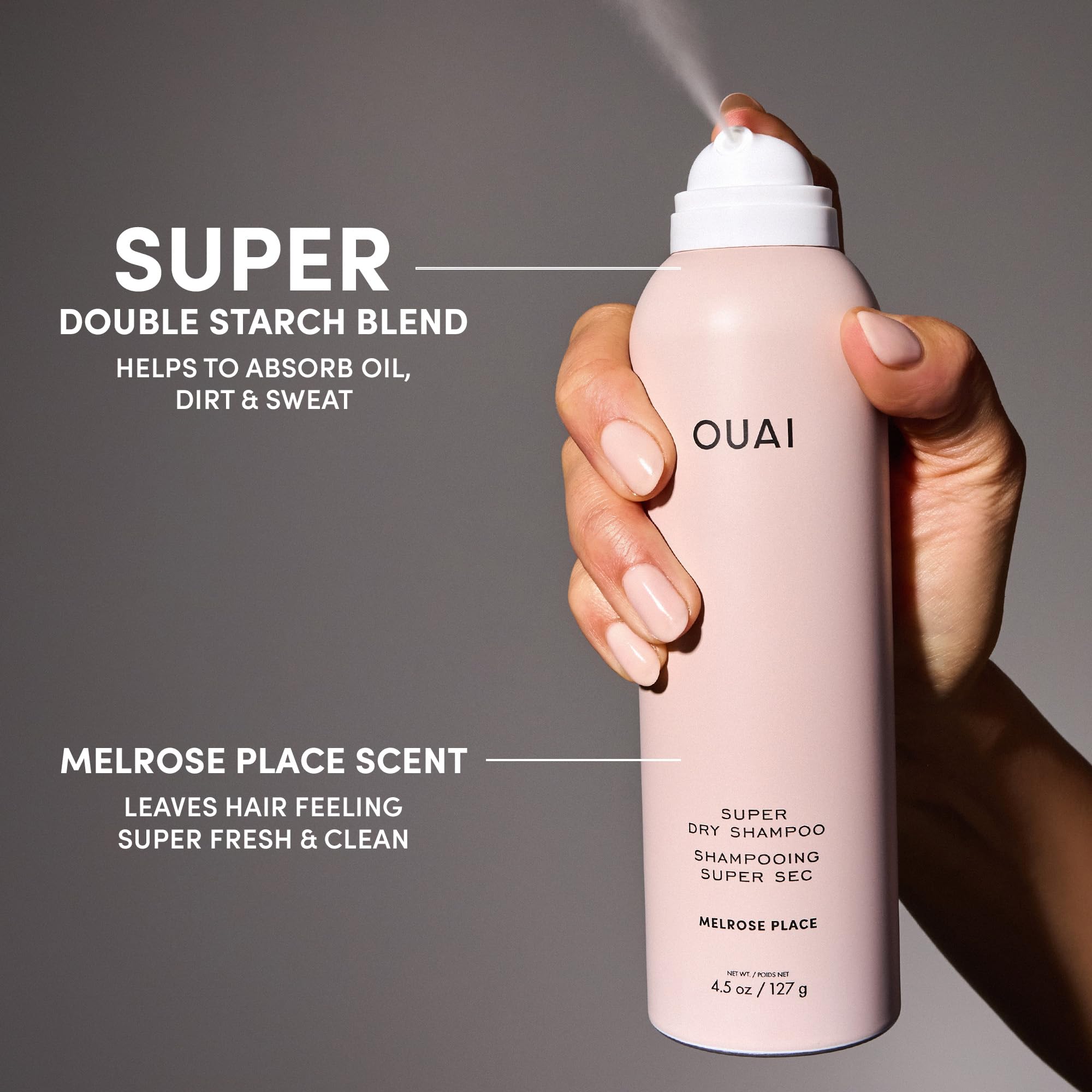 OUAI Design élégant – emballage chic qui inspire la routine capillaire