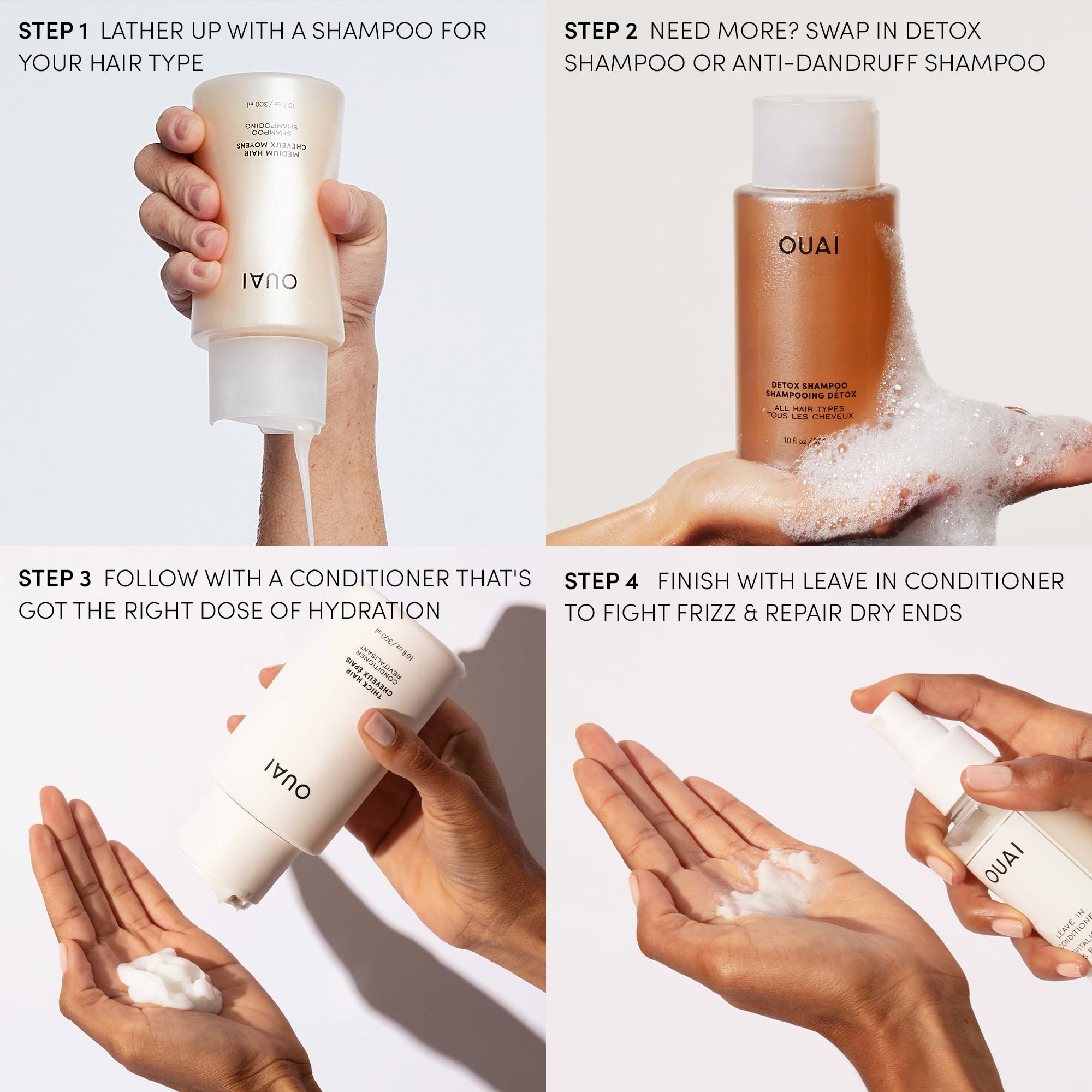 OUAI: cabello suave gracias a la hidratación intensa y ligera.