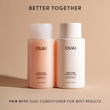 OUAI Thick Shampoo raíz de malvavisco, desenreda sin tirar.