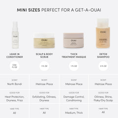 OUAI kit de viaje champú detox clarificante para cuero cabelludo limpio.