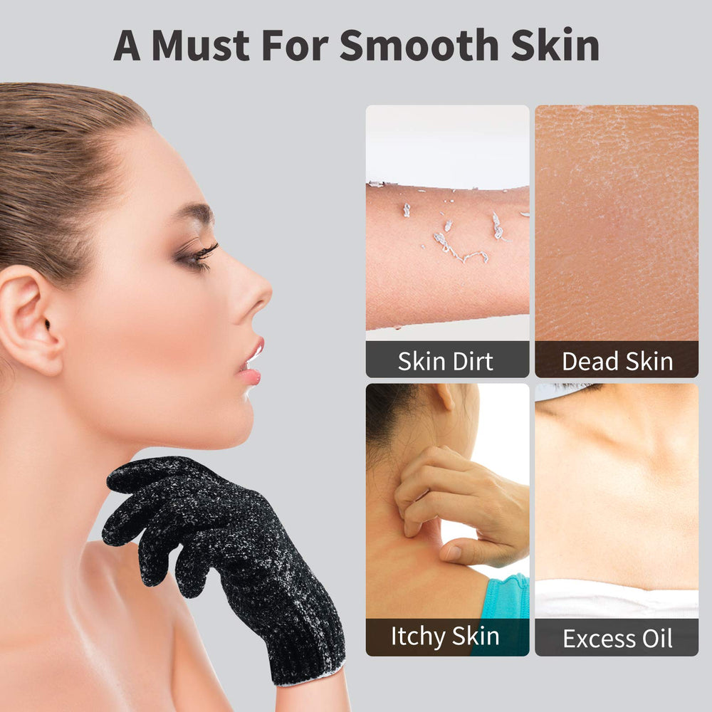 Guantes para masaje corporal Oueliche, exfoliantes, favorece spa en casa.