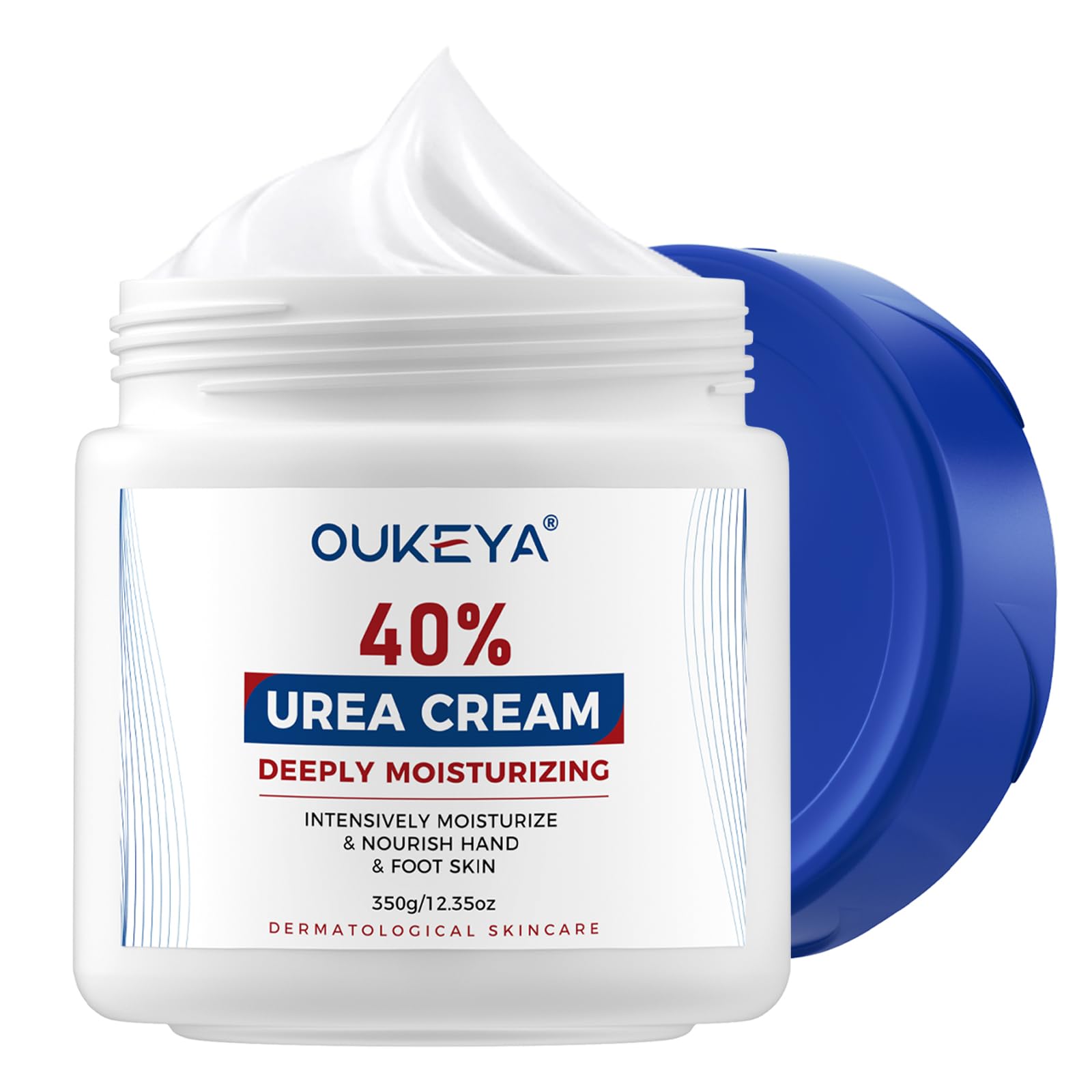 OUKEYA Crema Urea 40% con bomba, hidratación rápida para pies y manos.