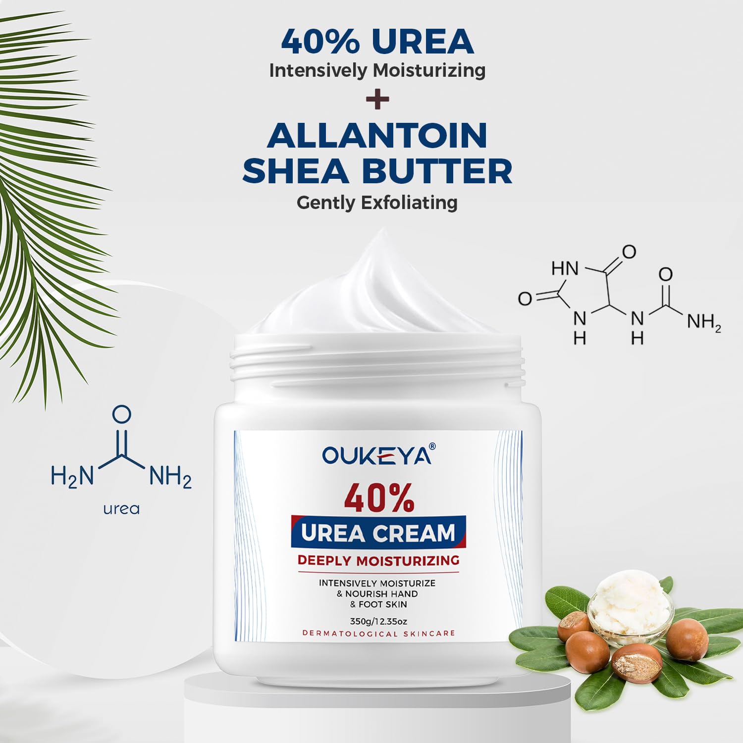 OUKEYA Crema Urea 40% para manos, piel suave y flexible.
