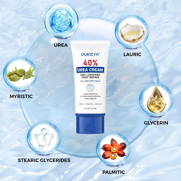 OUKEYA crema de urea 40% para talones secos, alivio suave y duradero.