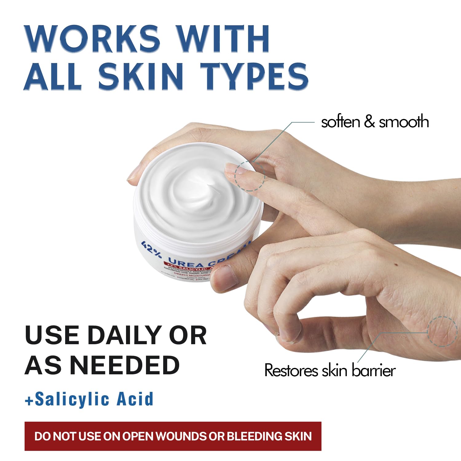 OUKEYA crema-urea-42-aplicacion-no-grasa: se absorbe sin dejar residuo.