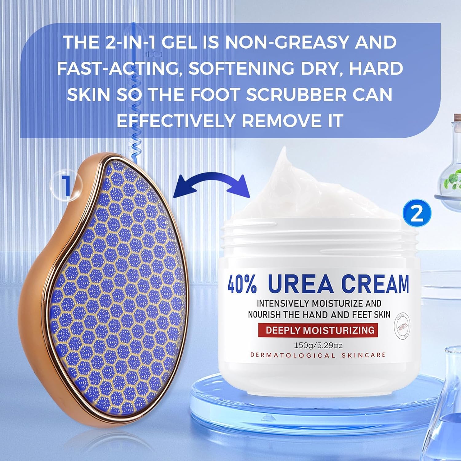 Envase de OUKEYA Crema de Urea 40% para uso diario.