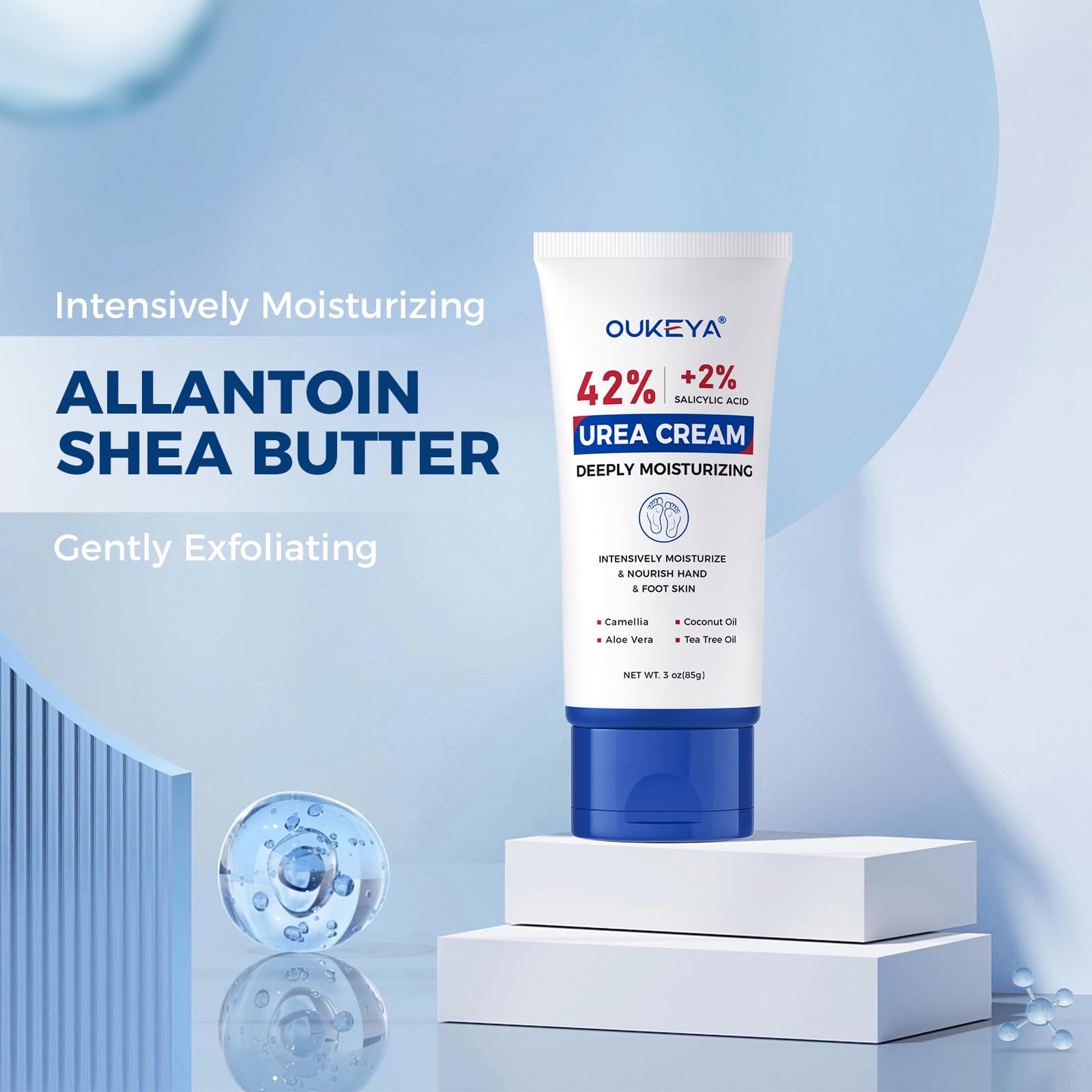 OUKEYA Urea 42% crema, etiqueta clara con indicaciones útiles.
