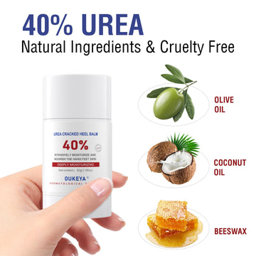 OUKEYA Urea Cream Stick 40% aplicación en manos para aliviar sequedad.