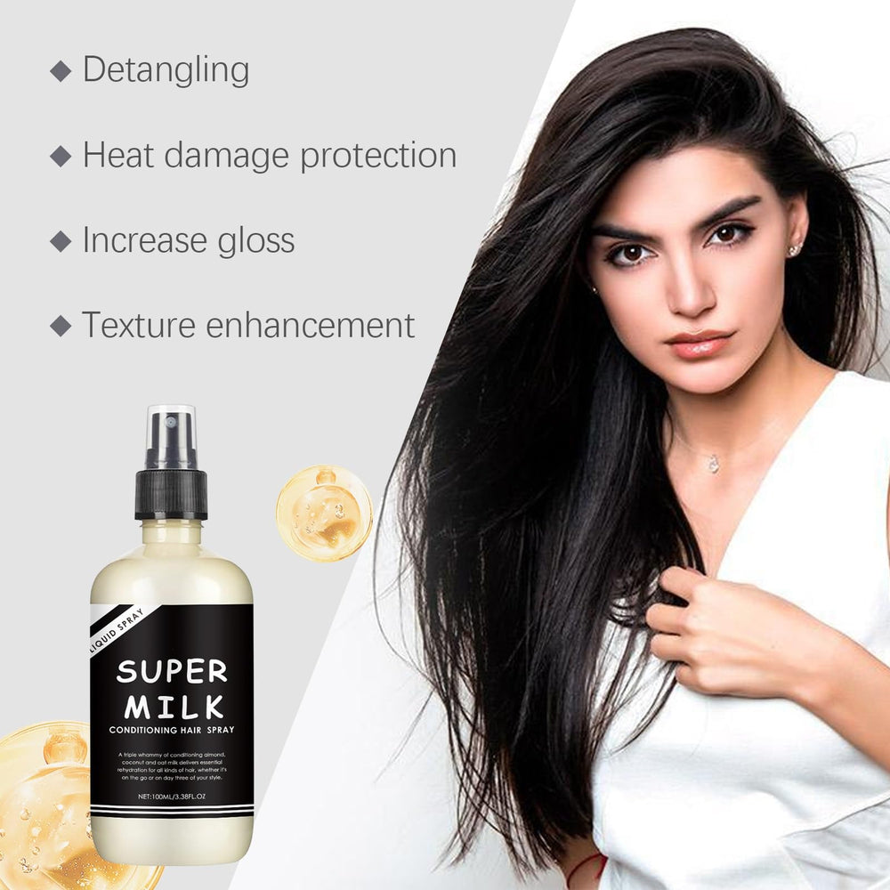 OUKPANE SuperMilk Primer con aceites naturales ofrece hidratación ligera para cabello.