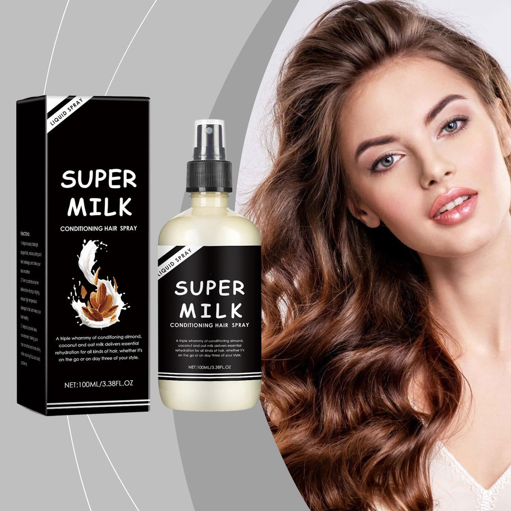 OUKPANE SuperMilk Primer spray-desenredo, facilita peinado sin esfuerzo.