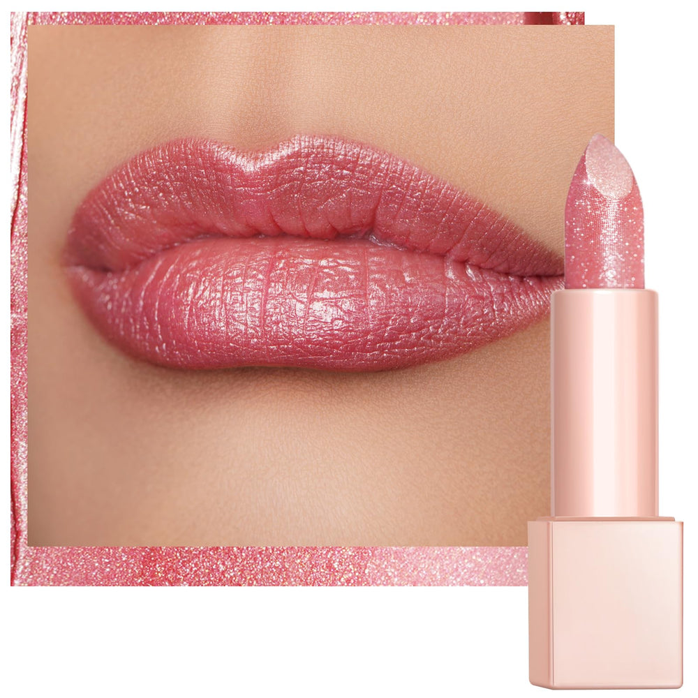 Oulac balsamo labial rosa con brillo suave para uso diario