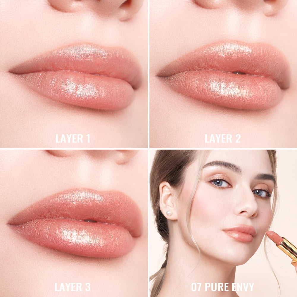 Oulac barra de labios empaque lujoso con espejo para retoques.