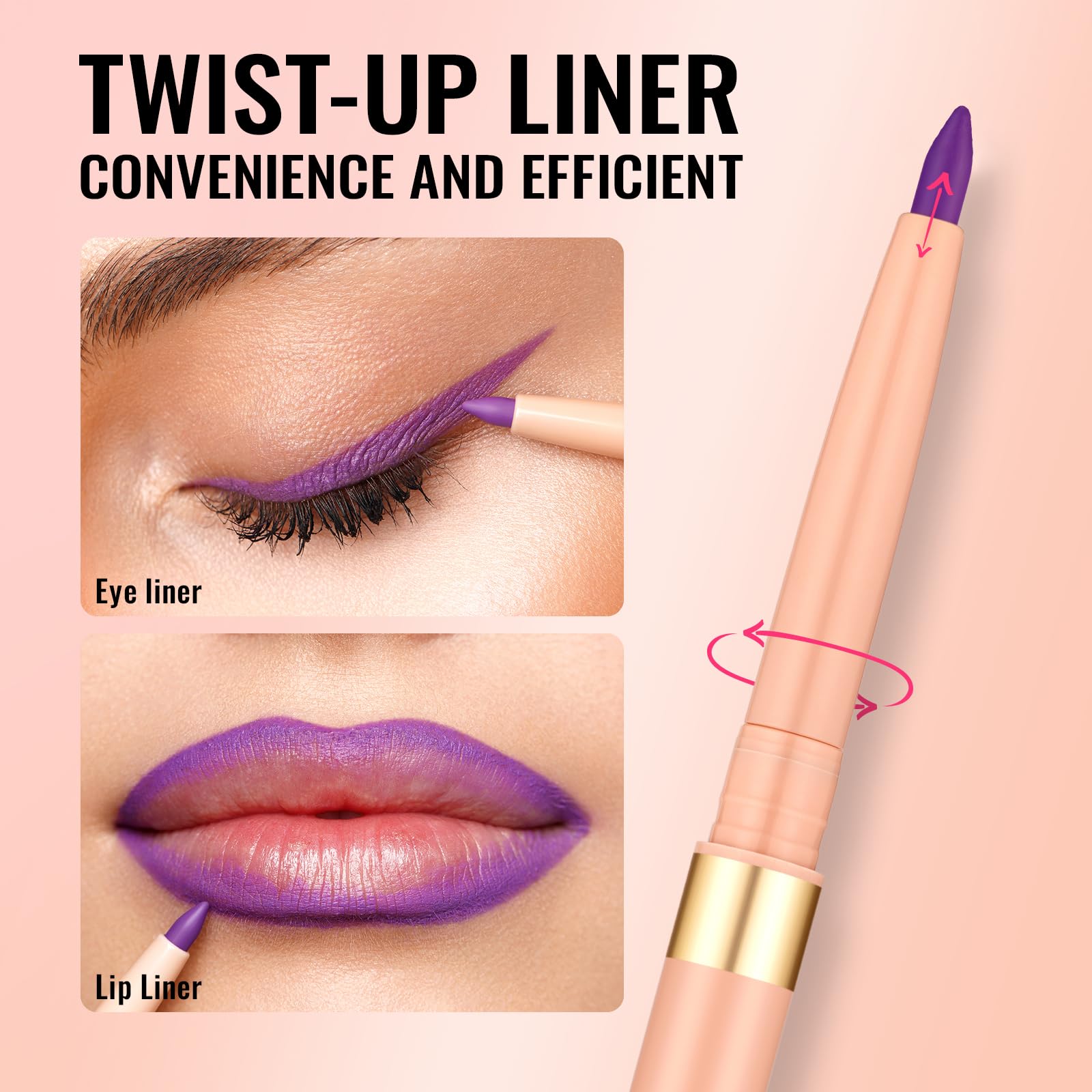 Delineador morado mate de Oulac con acabado definido y duradero