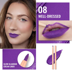 Aplicación suave de delineador morado Oulac para labios