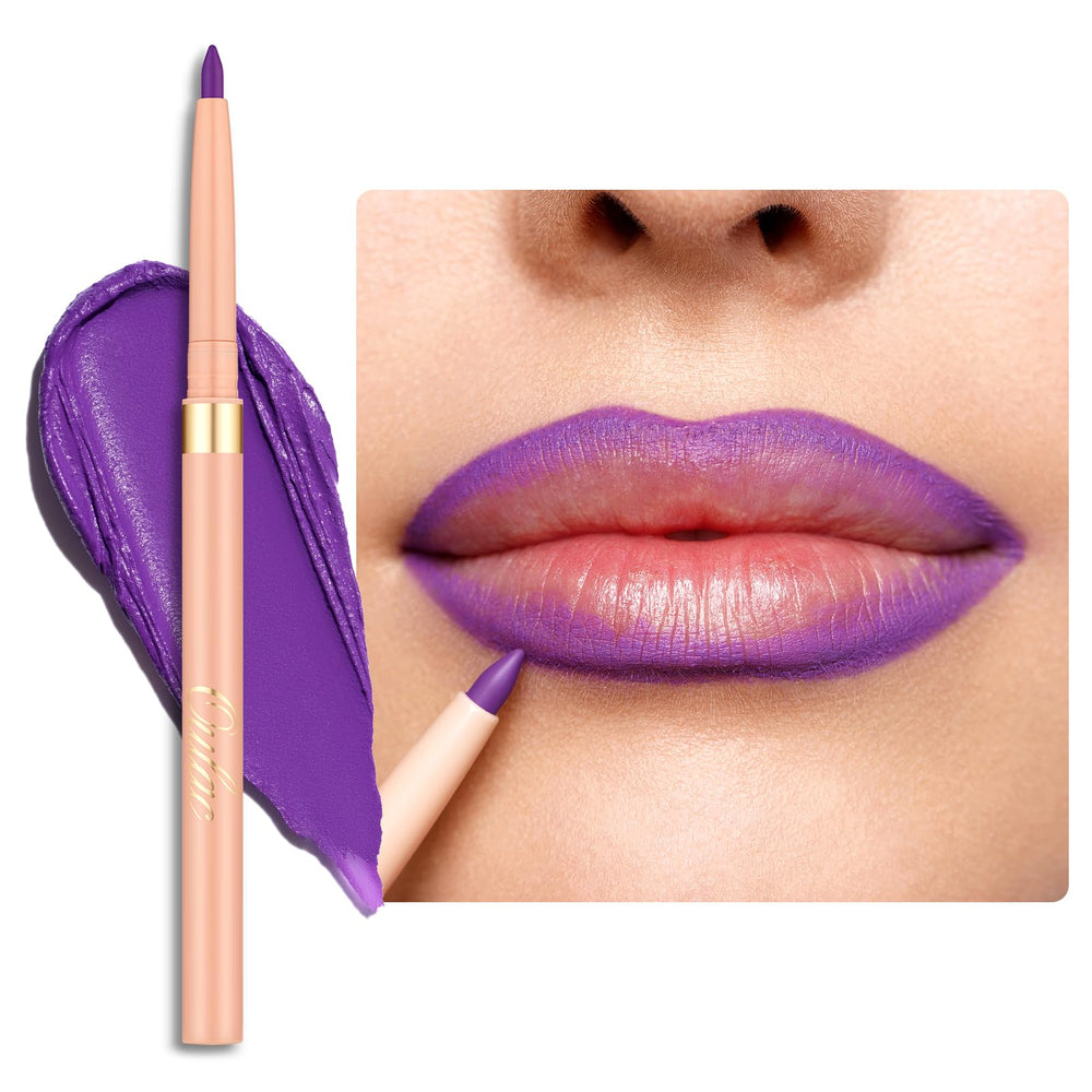 Delineador Oulac morado mate en envase compacto para retoques
