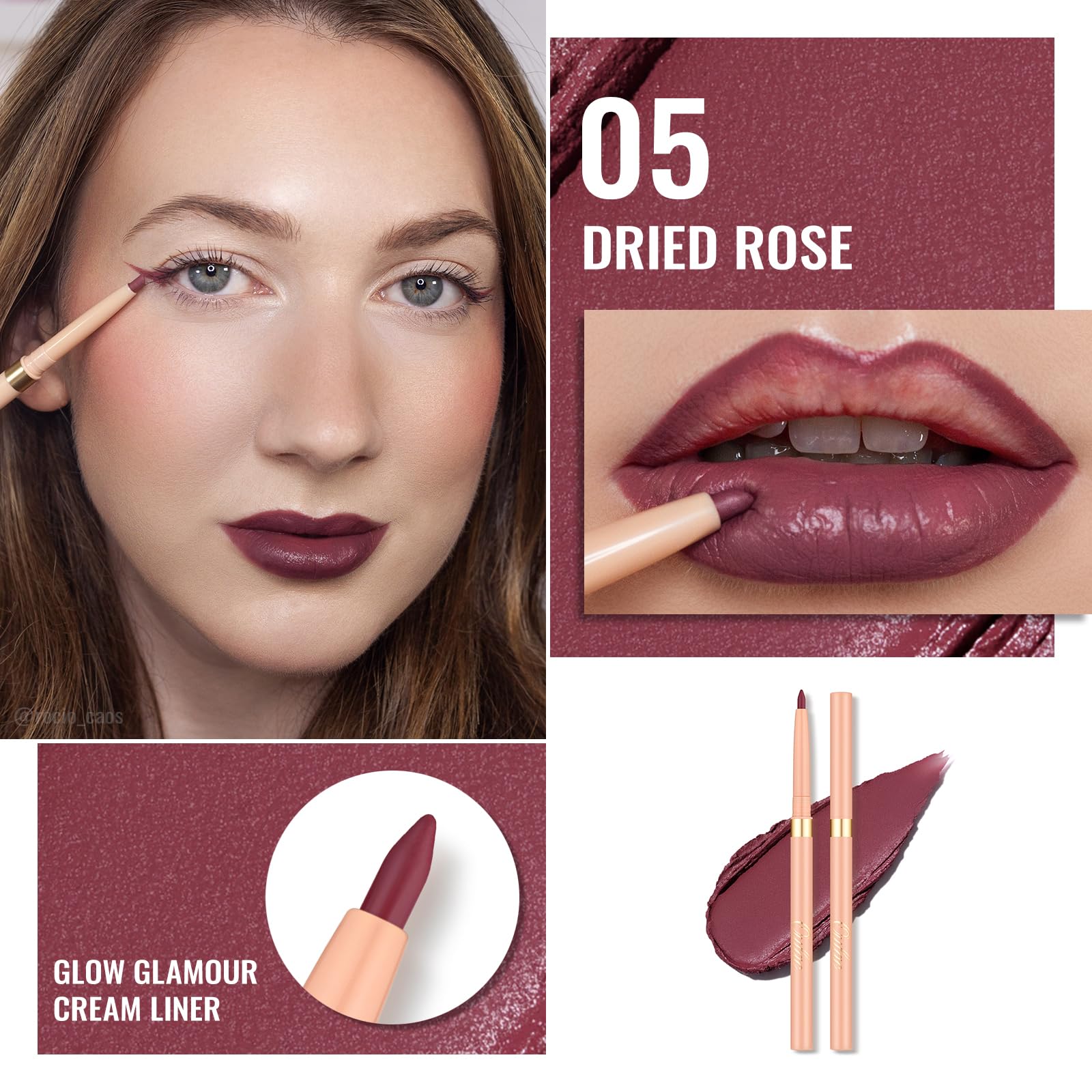 Delineador ojos Oulac rosado retráctil para trazos nítidos