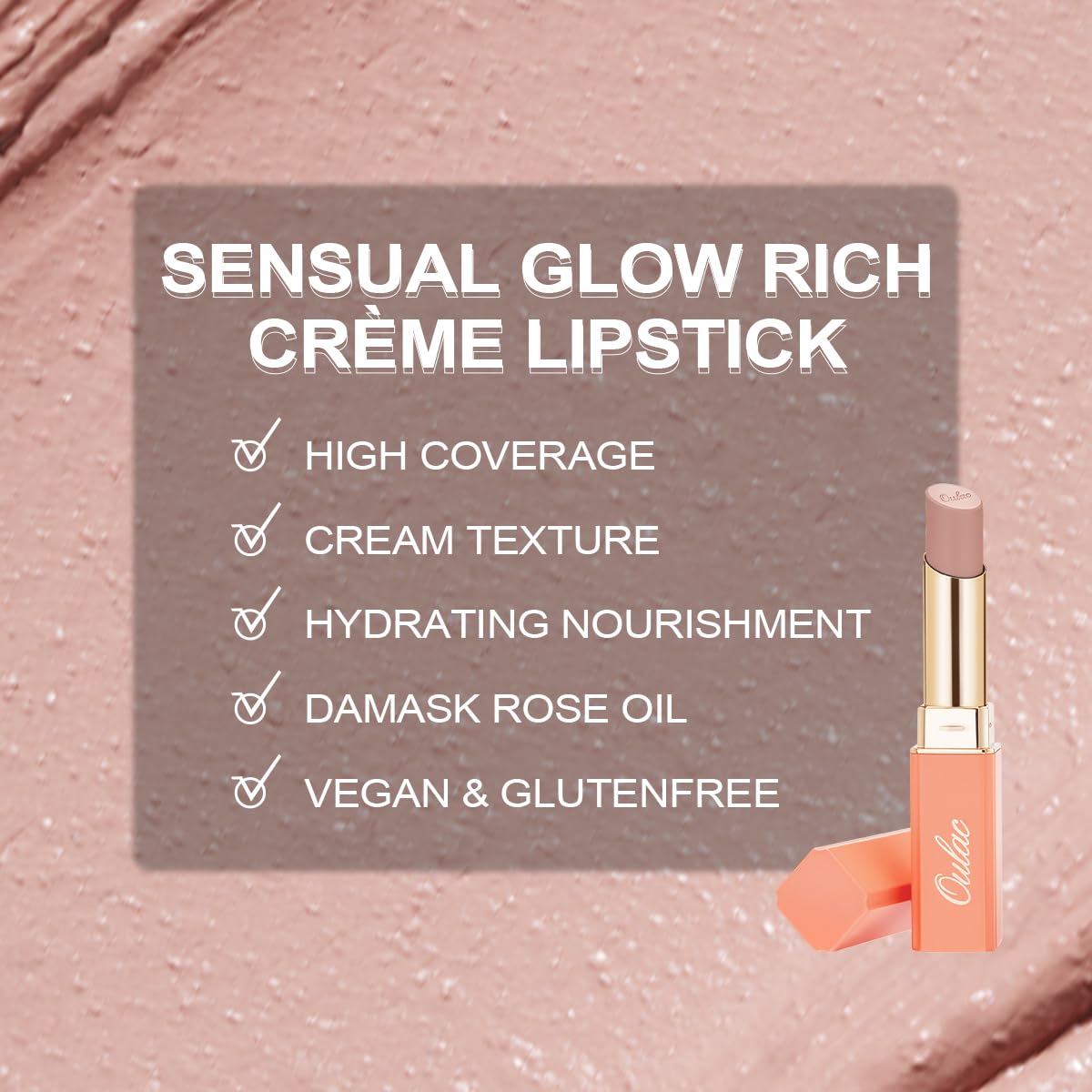 Tono nude versátil de Oulac Labial Beige para cualquier maquillaje