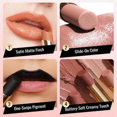 Labial Beige de Oulac con vitamina E para hidratación duradera
