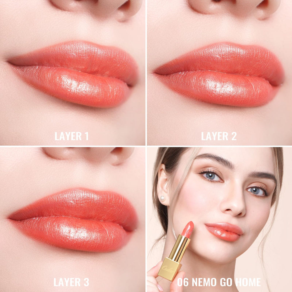 Oulac labial envase lujo con espejo para retoques en cualquier lugar.