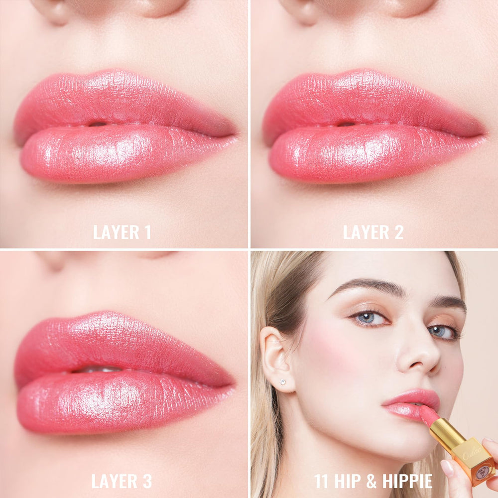 Labial Oulac vegano en 27 tonos para looks variados.