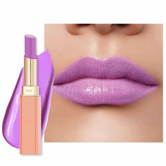 Labial Rosa Púrpura de Oulac en aplicación suave y color intenso.