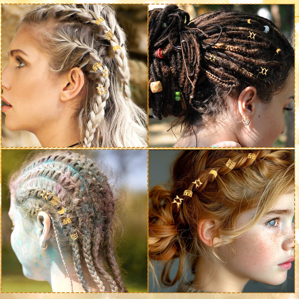 Ouligay conjunto 40 puños oro para trenzas: solución completa para decoraciones.