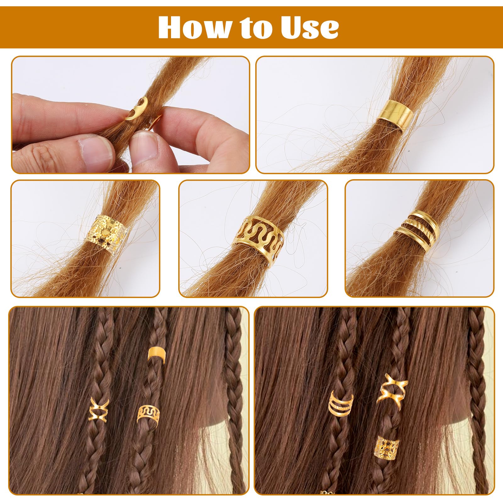 Ouligay estilos oro para trenzas: variedad para diferentes ocasiones.