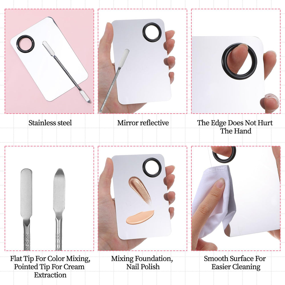 Ouligay paleta de acero inoxidable con superficie lisa para mezclas duraderas.